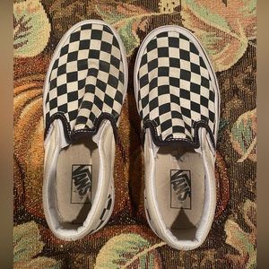 Checkered board children’s slip on Vans,Size 13,gently used